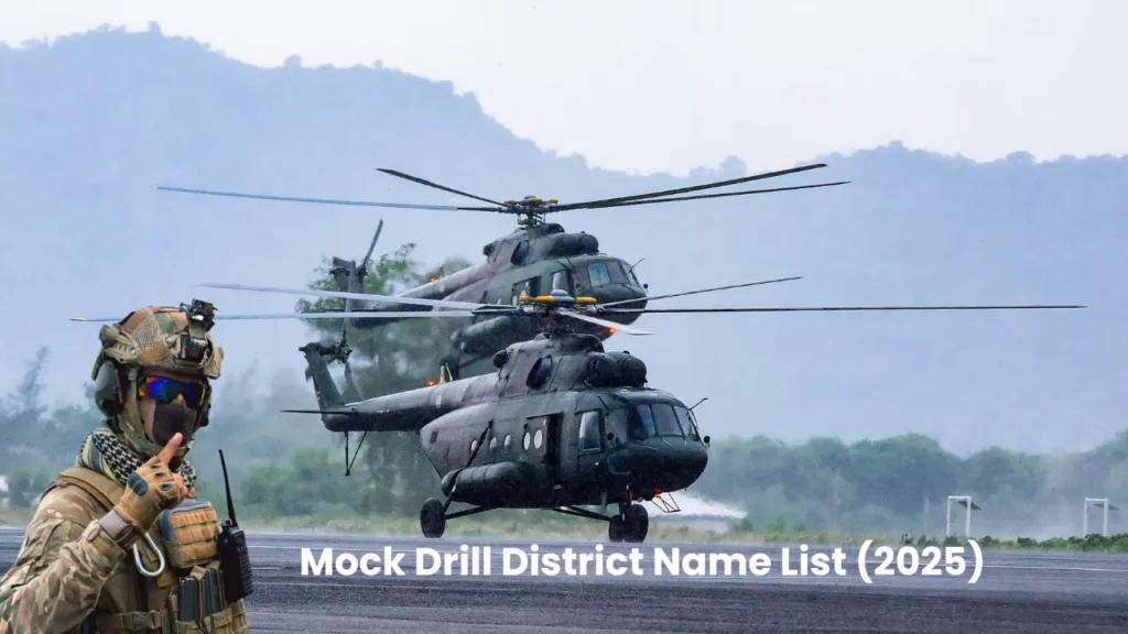 Mock Drill District Name List (2025)